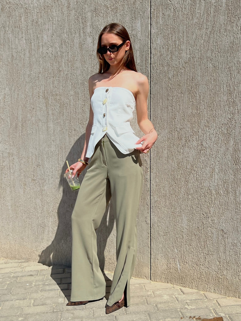 White Strapless Vest - Mii