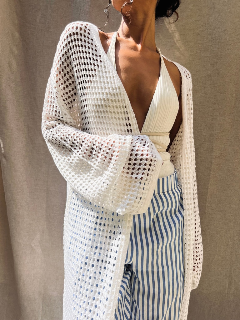 White Summer Long Cardigan - Mii