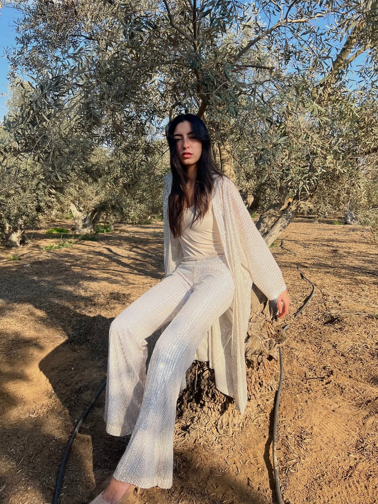 Beige Glowy Pants - Mii