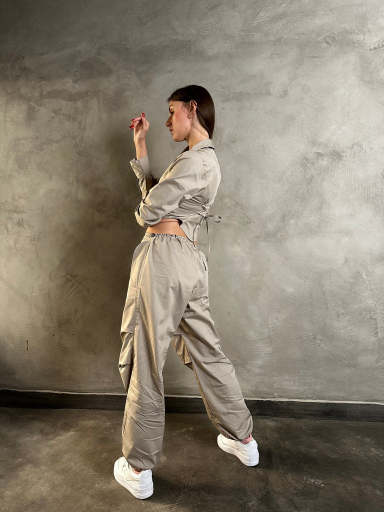 Beige Parachute Pants - Mii