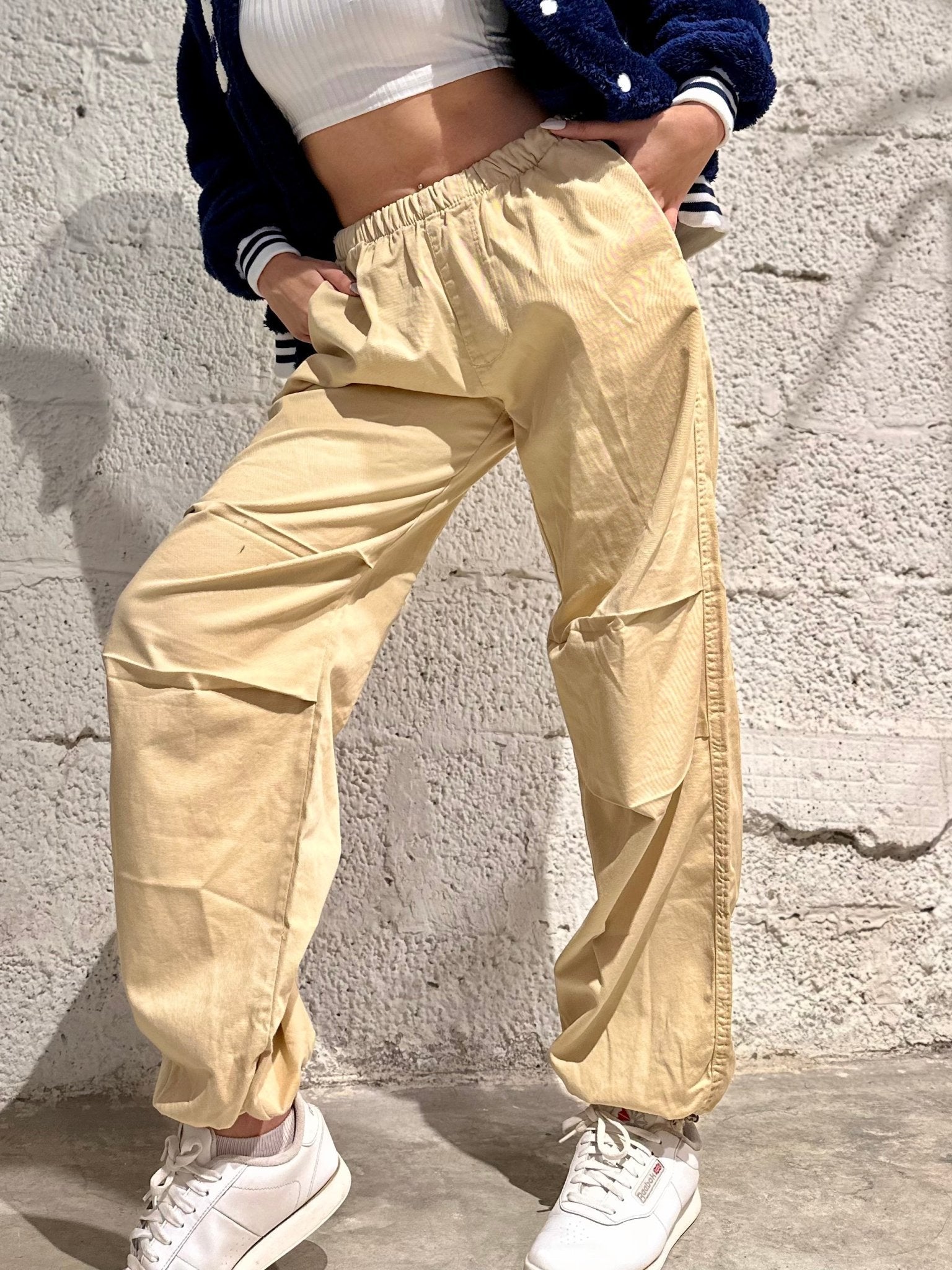 Beige Parachute Pants – Mii