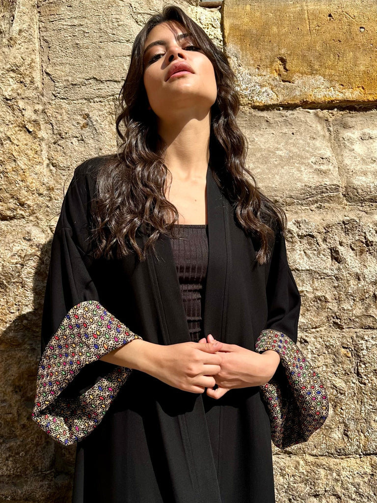 Black Reverse Sleeve Cardi - Mii