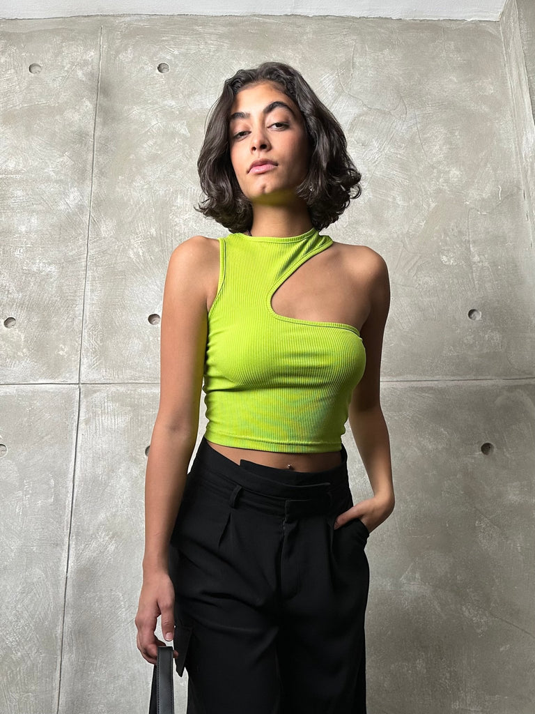 Green Cut Out Top - Mii