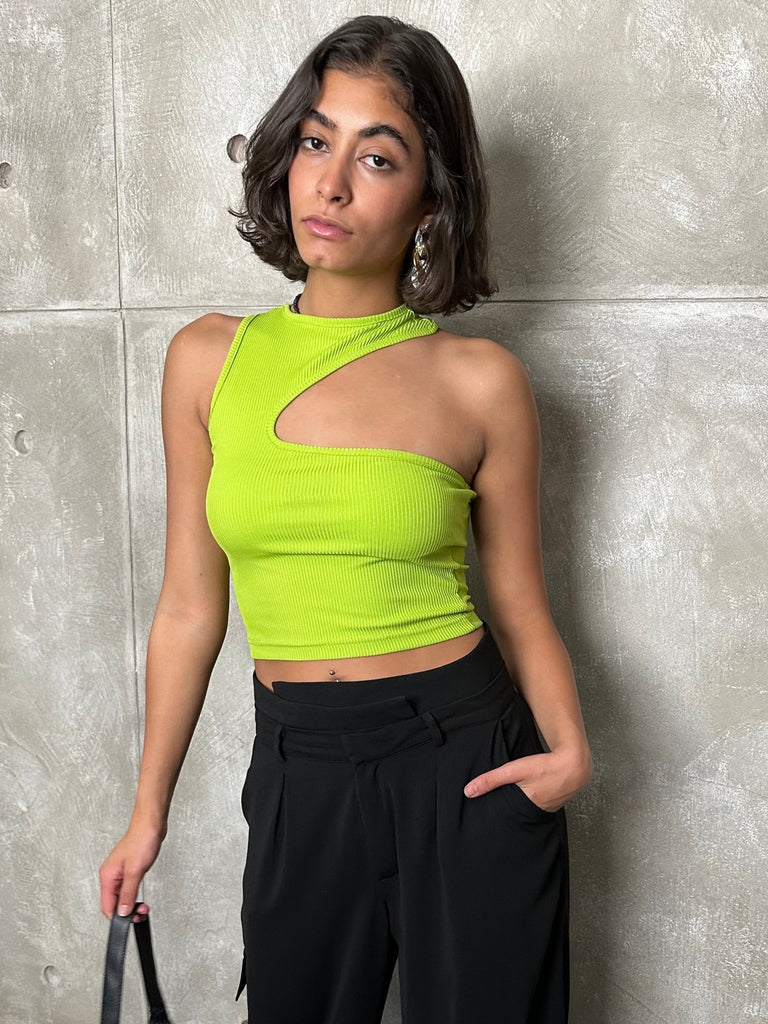 Green Cut Out Top - Mii