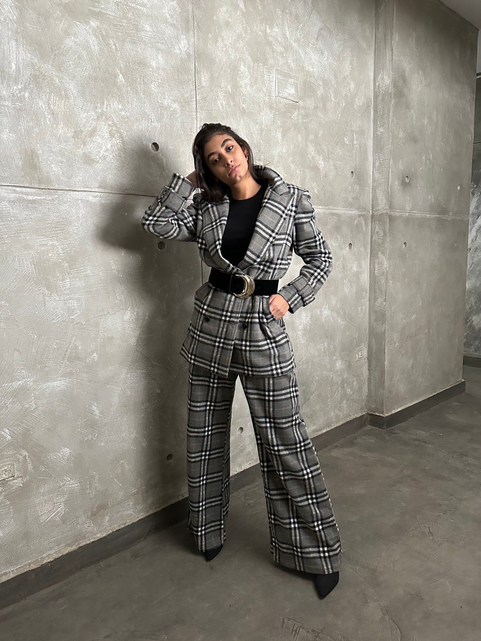 Grey Plaid Pants – Mii