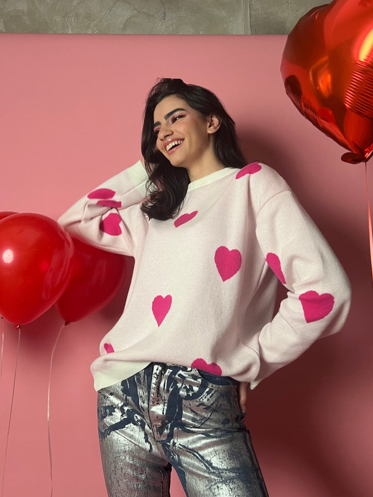 RosexPink Hearts Pullover - Mii