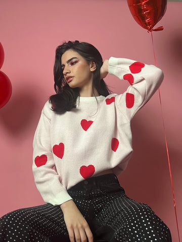 RosexRed Hearts Pullover - Mii