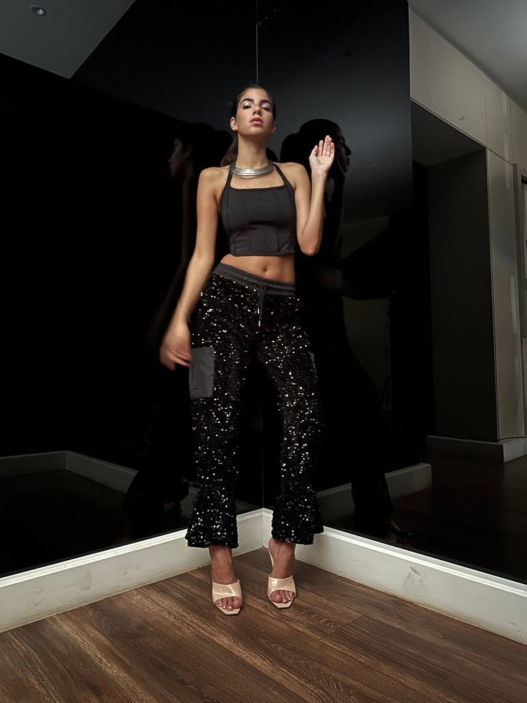 Sequin Drawstring Pants - Mii