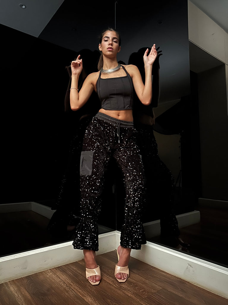 Sequin Drawstring Pants - Mii