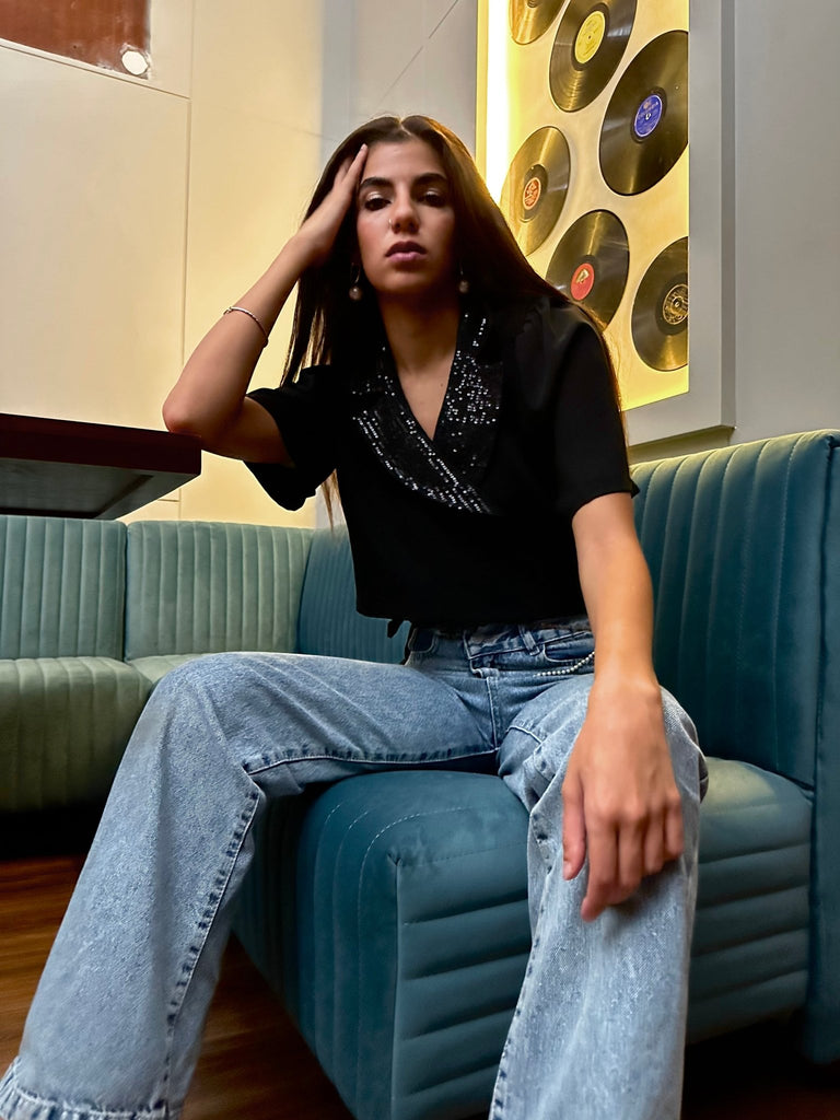 Tie On Sequin Jacket - Mii